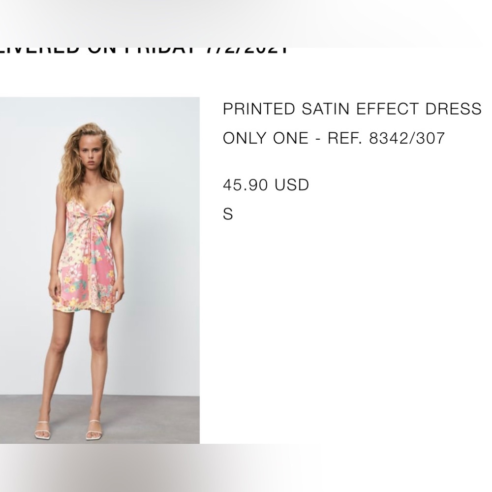 Zara Printed Satin Effect Dress